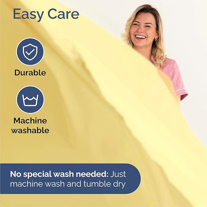 Cal King Size 4 Piece Sheet Set - Comfy Breathable & Cooling Bed Sheets Set - Hotel Luxury Bedding for Women, Men, Kids, Teens, Boys & Girls - Deep Pockets, Soft and Wrinkle Free - Oeko-Tex - Yellow
