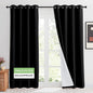 KGORGE Soundproof & Dust Particle Filtering Curtains 100% Blackout Window Cover Thermal Insulating Energy Smart Curtains for Living Room Bedroom Baby Nursery, W 52 x L 108 inches, Black, 1 Pair