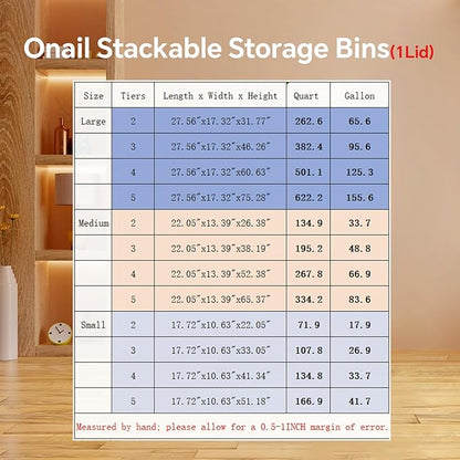 Stackable Storage Bins, Collapsible Plastic Container Bins with Lid & Wheel, Closet Organizer Foldable Cabinet with Door, Folding Storage Boxes for Home, Pantry, Office (M, Gray 5-Tier)
