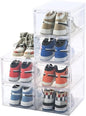 KEFA XL Shoe Storage Box, 6 PACK Shoe Boxes Clear Plastc Stackable Organizer, Clear Plastic Shoe Boxes Fit for US 15 (6 PACK CLEAR)