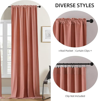 Joydeco Customized Velvet Curtains - Luxury Thermal Insulated Pink Velvet, Bedroom & Living Room, Rod Pocket, 1 Panel, Custom Size