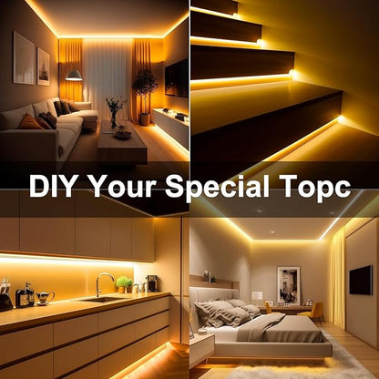 COB LED Strip, Warm White LED Strip Lights 16.4ft, 3000K COB LED Light Dimmable LED Strip, CRI92+, 8mm Width, 24V Flexible COB LED Tape Light for TV, Bedroom, Kitchen Cabinet, Closet, Home.