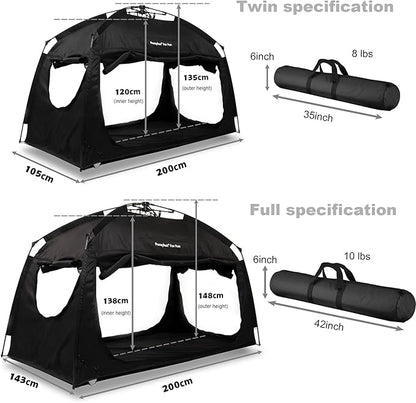 Indoor Instant Privacy Bed Tent for Sleeping,Quick Set-up Bed Canopies,Portable Bed Drapes with Large Space and 3 Doors (Galaxy, Full)