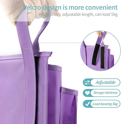 Bseash Bunk Bed Organizer, Bedside Caddy Hanging Bed Organizer Storage Bag 8 Pockets, for College Dorm Rooms Bed, Hospital Bed, Baby Bed Rails, 600D Oxford Cloth (Purple)