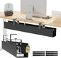 [Upgraded] 28.4" Under Desk Cable Management Tray, Orapoke Cable Management Under Desk No Drill, Large Fabric Cord Hider for Wire Organization, Cord Organizer Supports Up to 30lbs for Office, Home