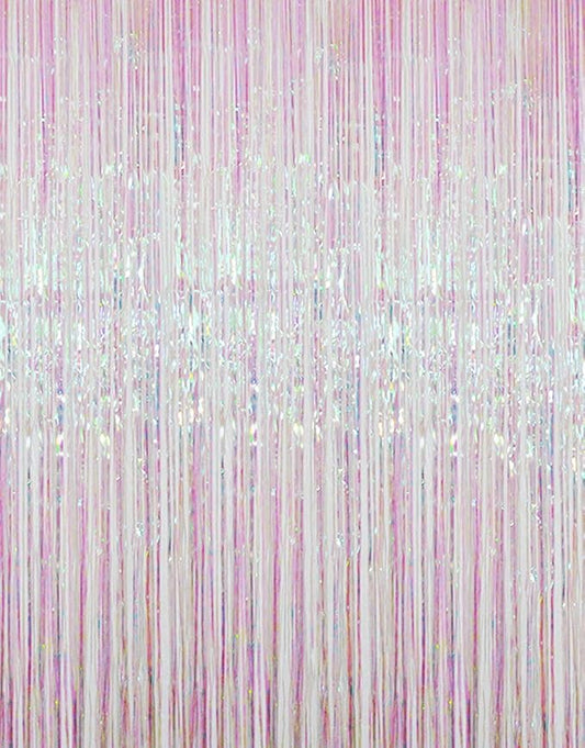GOER 3.2 ft x 9.8 ft Metallic Tinsel Foil Fringe Curtains Party Photo Backdrop Party Streamers for Birthday,Graduation,New Year Eve Decorations Wedding Decor (1 Pack,Multicolor)