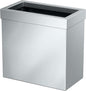 Gatco Modern Rectangle Wastebasket, Chrome - Stainless Steel Trash Can with Removable Lid, Leakproof, 3 Gallon Capacity for Bathroom, Bedroom, Kitchen, or Office