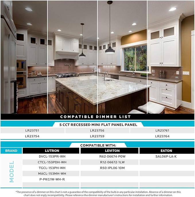 LUXRITE 6 Inch Ultra Thin LED Recessed Light with J-Box, 12W, Color Temperature Selectable 2700K | 3000K | 3500K | 4000K | 5000K, Dimmable Wafer Light, 1000 Lumens, Energy Star, IC Rated (6 Pack)