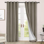 Macochico 100% Blackout Curtains Insulted Window Panels for Bedroom Living Room Dining Room Luxury Chenille Curtains Classic Home Decor Light Taupe Curtains with Tieback 52" Wx72 L Grommet 1 Panel