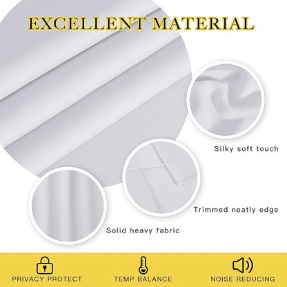 NICETOWN Room Darkening Curtain Window Panel - (Greyish White Color) Solid Thermal Insulated Drape/Drapery for Bedroom,52x95 inches, 1 Pack