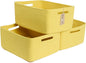 Large Storage Baskets for Shelves, Closet Organizers Bins for Clothes Blanket Towels, Baby Nursery, Toy Baskets Box, Woven Rope Baskets, 17 x 13 x 7.5”, 3 Packs Yellow