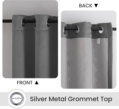 3-in-1 Layers Soundproof Curtains,Grommet Full Blackout Thermal Noise Dampening Curtains for Living Room, Bedroom(1 Panel,Grey,50" x84")