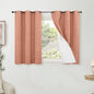 100% Linen Blackout Curtains 45 Inch Length 2 Panels Set for Small Window, 38 Inch Wide Thermal Insulated Total Black Out Fall Curtains for Basement Window, 38x45 Inch 2 Panels, Terracotta