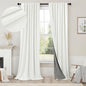 Ivory Blackout Curtains 90 Inches Long 2 Panel Light Blocking Patio Drape for Sliding Glass Doors Rustic Country Curtain for Nursery Bedroom Thick Linen Cotton Textured Off White Back Tab Pocket 52x90