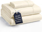 Casa Platino Sheet Sets Twin Size Bed, Hydro-Brushed Microfiber Sheets, 3 Piece Set, Pre-Washed Twin Sheet Set, Ultra Soft Sheets, Easy Care, Cozy with Deep Pockets – Ivory