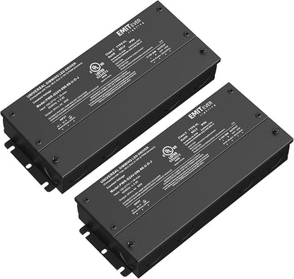 EMITEVER Dimmable Led Driver, 2 Packs 96W AC 110V-277V to DC 24V Transformer, 5-in-1 Dimming: ELV/MLV/TRIAC / 0-10V / 1-10V / 10V PWM/Potentiometer, Waterproof IP67 and UL Listed