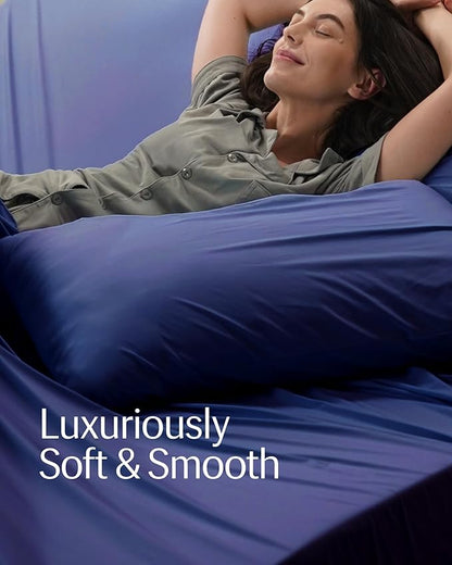 REST® Evercool®+ Top Sheet, Full/Queen Size, Midnight Blue, 93"X108" (1 Flat Sheet only)