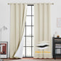 RYB HOME 4-in-1 Dust Filtering Soundproof Blackout Insulating Privacy Window Curtains for Nursery Bedroom Living Room Rivider Sound Absorption Sheet, Beige, W52 x L95 inch, 2 Panels
