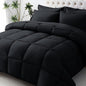 JOLLYVOGUE California King Comforter Set, Ultra-Soft Bed in a Bag Cal King Size 7 Pieces, Oeko-TEX Certified Bedding Set with Down Alternative Comforter, Sheets, Pillowcases & Shams, Black
