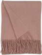 Alashan Cashmere Blend Ripple Finish Woven Throw (Pink Sands)