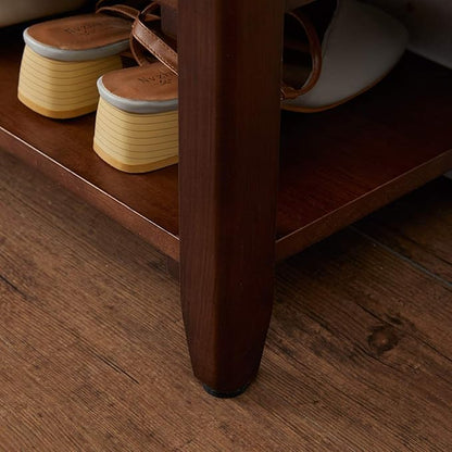 XKZG Storage Bench Wooden Shoe Rack Bench Rustic Solid Wood Entryway Bench (Brown,47.2")