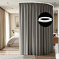Room Divider Ceiling Mounted Curtains Track Sets Extra Wide Blackout Curtain Flexible Tracks for Bedroom Privacy Partition Separator, 1 Panel Light Grey Drape and White Rail, W10 x H9ft