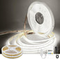 COB LED Strip Lights Cool White,24V Dimmable led Light Strip KIT with Remote and app Control,6000K 65FT/20m 8mm Wide Ra>90 Cuttable Flexible Strip Lights for Bedroom,Shelf,Cabinet