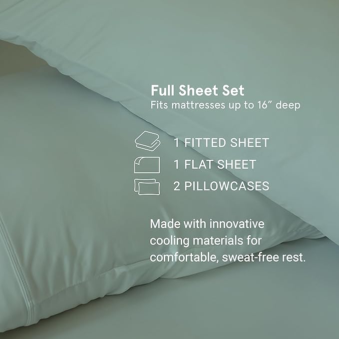 SHEEX - Original Performance Sheets Set (Full) Royal Plum - Cooling Sheets - Moisture Wicking - 1 Flat Cooling Sheet, 1 Fitted Cooling Sheet, 2 Pillow Covers - Wrinkle Free - Sleep Aid