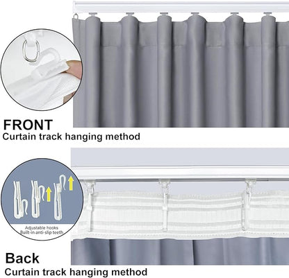 Room Divider Blackout Curtain Track Curtains Wall Dividers Panels Screen for Living Rooms Bedroom Office Privacy Partition Separation, W150 × L96 Inch,1 Panel, Light Grey