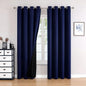 ChrisDowa 100% Blackout Curtains for Bedroom with Black Liner, 2 Thick Layers Total Blackout Thermal Insulated Grommet Window Curtains 2 Panels Set (Navy Blue, 52 x 72 Inch)