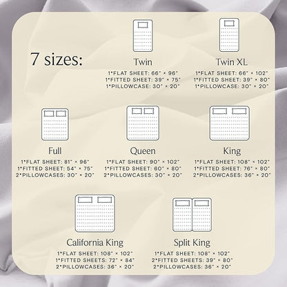 LuxClub 4 PC Sheet Set Bed Sheets Deep Pockets 16" Eco Friendly Wrinkle Free Cooling Machine Washable Hotel Bedding Silky Soft - Dove Gray California King