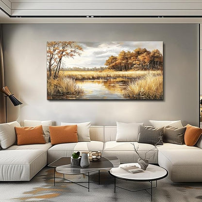 ERQINHUA Canvas Wall Art For Living Room Bedroom Wall Decor For Office Farmhouse Mural Lake Surface Landscape Painting Artwork Pictures Dining Room Hallway Home Decoration Ready To Hang 20x40 In
