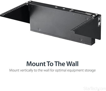 StarTech.com 6U Wall Mount Patch Panel Bracket – 19 in – Steel - Vertical Mounting Bracket for Networking and Data Equipment , TAA (RK619WALLV)