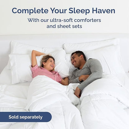 Wrap Around Dust Ruffle Bed Skirt - Navy Blue - for Queen Size Beds with 21 Inch Drop - Elastic Strap - Adjustable Pleated Bedskirt with Brushed Fabric and Wrinkle Free - for Women, Men, Kids & Teens