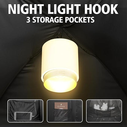 Bed Tent Bed Canopy Breathable 100% for Adult and Kids- Original Design Light Reduction 93% Sleeping Dream Tents Indoor Portable Big Space with String Light 3 Doors Twin Full Queen King Size