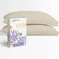 Carressa Linen 100% Egyptian Cotton King Size Pillow Cases Set of 2 - Luxury 600 Thread Count King Pillowcases (Sand), Silky Soft, Cooling, Breathable Sateen Weave Hotel Quality Bed Pillow Cover