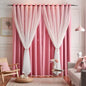 Star Blackout Curtains - 2 Panel Set, 84 Inches Long, Pink, Nursery & Girls' Room, Cute Kids Design