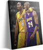 Kobe Bryant Canvas Wall Art Print Poster, Iconic Basketball Player Dual-Era Tribute Artwork, No. 8 and No. 24 Jersey Mamba Mentality Wall Decor for Home Gym Dorm Office Living Room, Framed 24x30inch