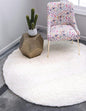 Unique Loom Solid Shag Collection Area Rug (8' Round, Snow White)