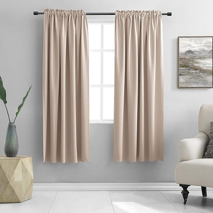 DONREN Living Room Curtain Panels,Energy Saving Thermal Insulated Room Darkening Drapes/Draperies (Warm Taupe,1 Pair,42 by 72 inch)