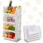 TidyFriend Medium Stackable Storage Bins for Pantry - 4 Pack, Stackable Bins For Organizing Food, Kitchen, and Bathroom Essentials (White)