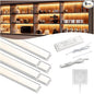 VST Under Cabinet Lighting, Work with Touch Switch – Solderless Linkable Gapless Under Counter Lights for Kitchen Liquor Cabinet Closets (6 Lights Bar Kit)