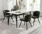 EALSON Modern Dining Chairs Set of 4 Leather Upholstered Accent Dining Room Chairs with Metal Legs Comfortable Armless Kitchen Chairs for Living Room/Dining Room,Green