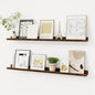 Picture Ledge Shelf, Floating Shelves Set of 2, 36 Inches Solid Wood Nursery Book Shelves for Toys Storage, Kids Bookshelf Wall Mounted for Living Room Bedroom Decor Books Photo Frames, Walnut