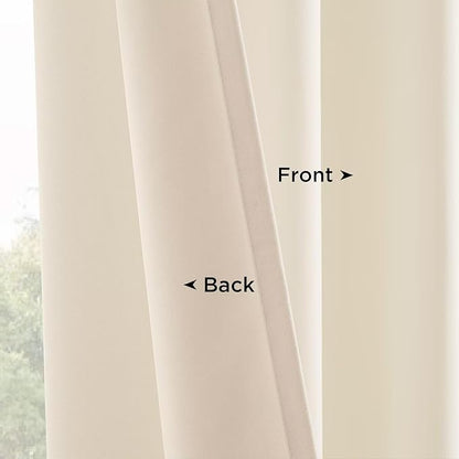 Joydeco Velvet Curtains White Blackout Curtains Thermal Insulated 90 inches Long Window Curtains Super Soft Room Darkening Drapes for Bedroom Living Room Elegant Rod Pocket 2 Panels Cream White