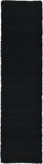 Unique Loom Solid Shag Collection Area Rug (2' 6" x 10' Runner, Jet Black)