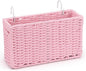 Cotton Rope Woven Bedside Caddy for Dorm Bed, Foldable Bedside Shelf Bunk Bed Accessories, College Dorm Room Essentials Hanging Organizers Storage Basket, Room Decor Magazine File Holder (Pink)