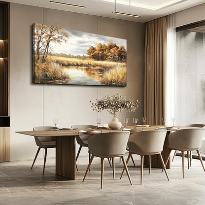 ERQINHUA Large Canvas Printing Picture Wall Decor Painting Wall Art For Living Room Dining Room Decoration Lake Surface Landscape Painting Farmhouse Bedroom Office Mural Artwork Home Decor 24x48 In
