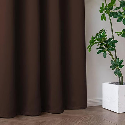Blackout Curtains 96 Inches Long 2 Panels Set, Chocolate Curtains Thermal Insulated Room Darkening Drapes for Bedroom, Rod Pocket Light Blocking Drapes Living Room(52W × 96L, Chocolate)