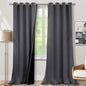 BGment 100% Blackout Curtains 108 Inch Long 2 Panles Set, Thermal Insulated Total Light Locking Soundproof Grommet Curtains & Drapes for Living Room with Black Liner, 52 Inch Wide Each, Dark Grey